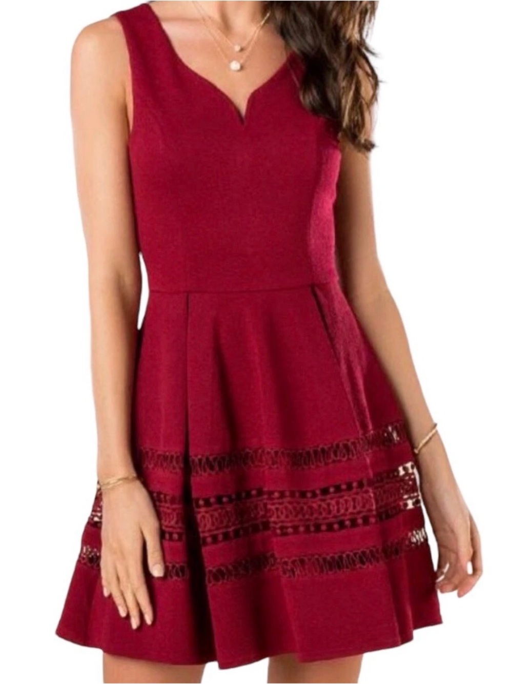 Annabella Francesca's Elody crochet dress with a V-neckline